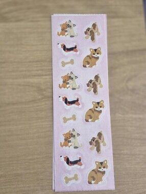 Cute Pink Dog Sticker Sheet for Planners and Crafts